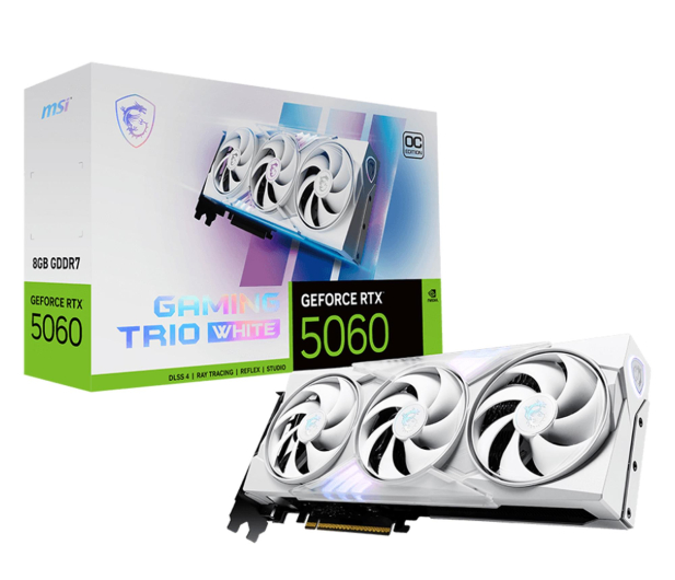 MSI GeForce RTX 5060 Gaming Trio OC White 8GB GDDR7 DLSS5 - 1332826 - zdjęcie